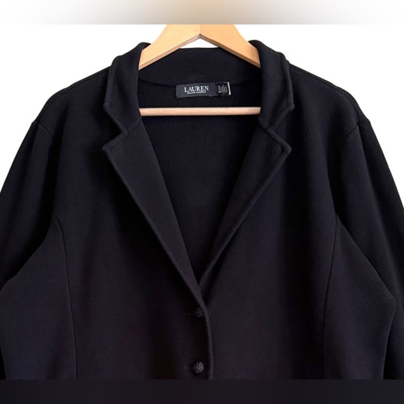 LAUREN RALPH LAUREN Cotton Blend Preppy Business Casual Knit Sweater Blazer 2X - Picture 2 of 9
